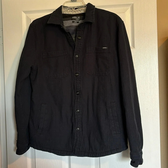 O’Neill men’s navy blue fleece lined jacket size medium - Picture 1 of 9